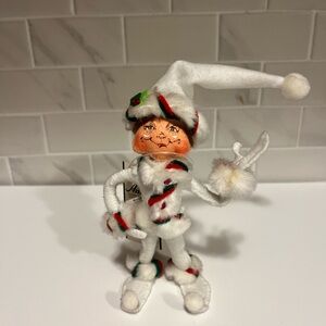 Annalee 2008 White Peppermint Elf